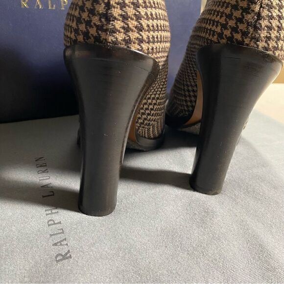 Ralph Lauren Fall 2021 Brown Glen Plaid Wool Flannel Jaylen Bootie - Picture 3 of 16